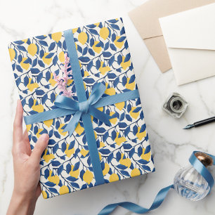 Papier Cadeau Motif décoratif floral à l'aquarelle élégant