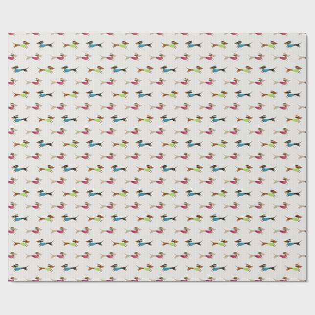 Papier Cadeau Motif délicieux de teckel (Plat)