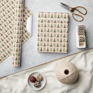 Papier Cadeau Motif des arbres de Noël