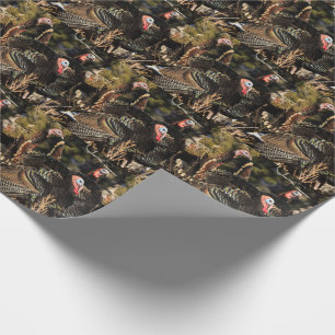 Papier Cadeau motif des dindes sauvages
