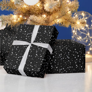 Papier Cadeau Motif des étoiles d'argent mignonnes Toute coule