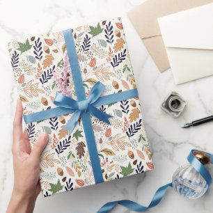 Papier Cadeau Motif des feuilles automnales
