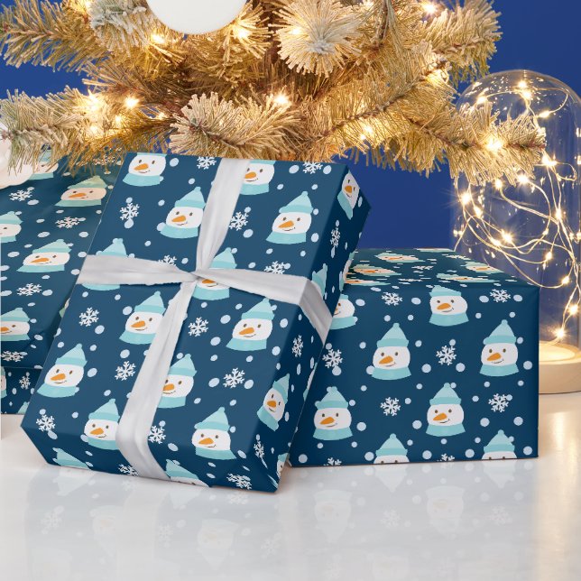 Papier Cadeau Motif Des Flacons De Neige Et De Neige (Vacances)