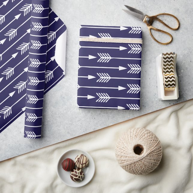 Papier Cadeau Motif des flèches bleues de la marine (Artisanat)