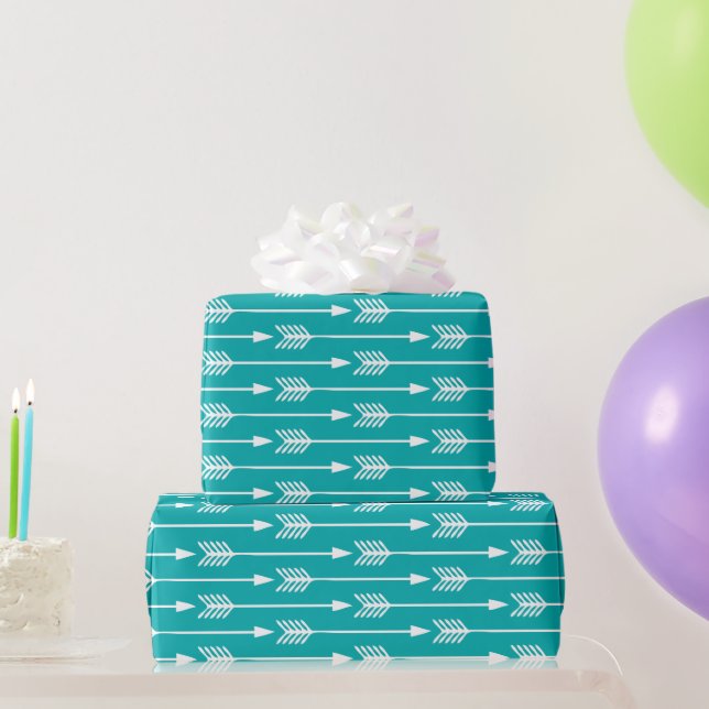 Papier Cadeau Motif des flèches Turquoises Peacock (Cadeaux de fête)