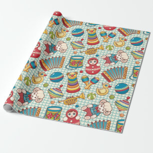Papier Cadeau Motif des jouets pour enfants
