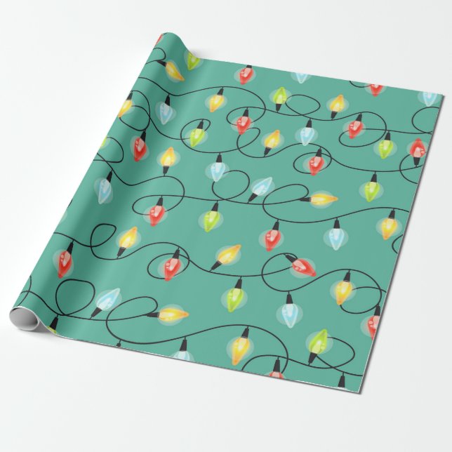 Papier Cadeau Motif des lumières de Noël (Déroulé)