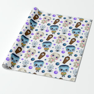 Papier Cadeau Motif des monstres de la petite Halloween