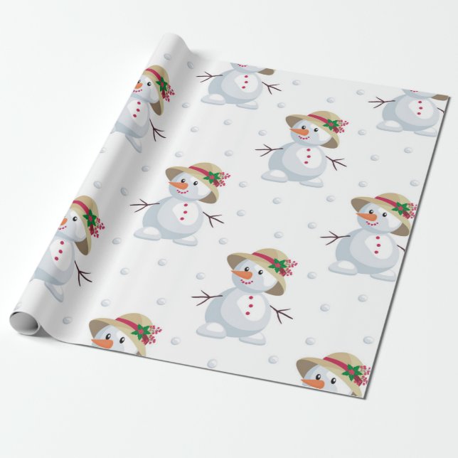 Papier Cadeau Motif des motoneiges (Déroulé)