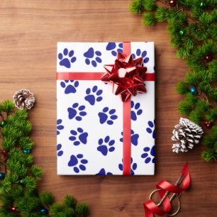 Papier Cadeau Motif Des Paws, Paws Chiens, Paws Bleus Marine
