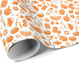 Papier Cadeau Motif des symboles Hanoukka