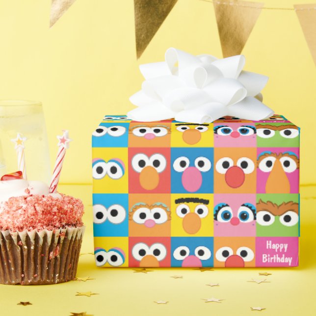 Papier Cadeau Motif des yeux de caractère de rue Sésame (Fête d'anniversaire)