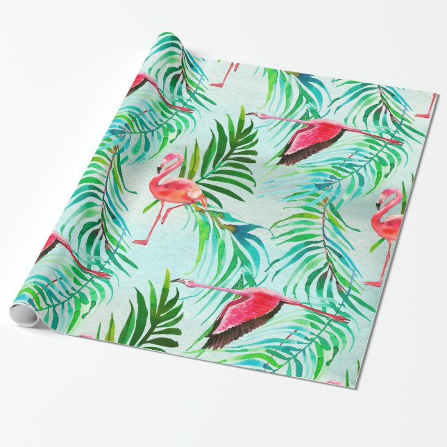Papier Cadeau Motif d'été tropical (Déroulé)