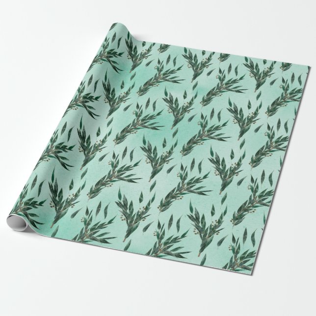 Papier Cadeau Motif d'eucalyptus (Déroulé)