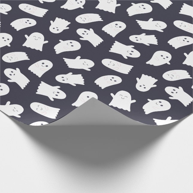 Papier Cadeau Motif d'Halloween Ghosts convivial (Coin)