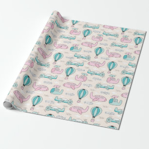 Papier Cadeau Motif d'hélicoptère mignon
