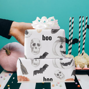 Papier Cadeau Motif d'horreur d'Halloween coloré  Bonne Hallowee