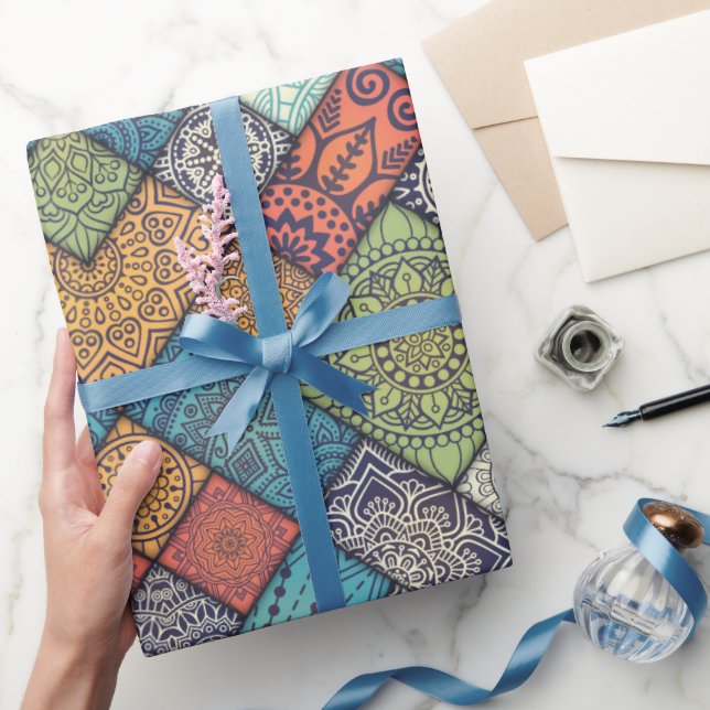 Papier Cadeau Motif diagonal coloré (Cadeaux)