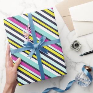Papier Cadeau Motif Diagonale brillant moderne