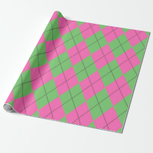 Papier Cadeau Motif Diamond Jacquard rose Neon