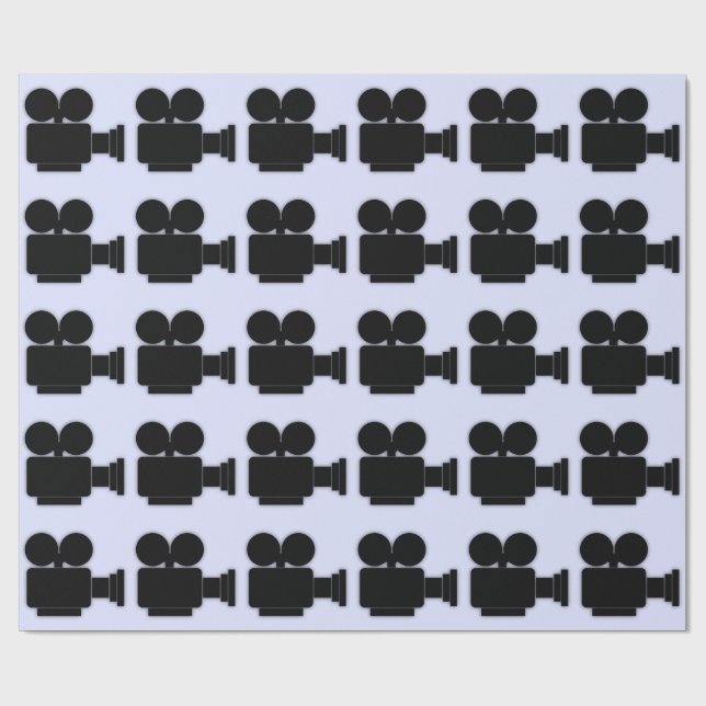PAPIER CADEAU MOTIF D'ICÔNE D'APPAREIL-PHOTO DE CINÉMATOGRAPHIE (Plat)