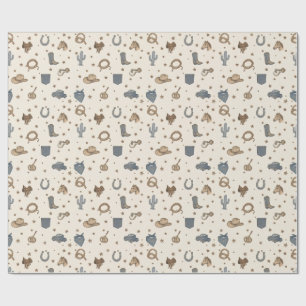 Papier Cadeau Motif d'icônes western vintage