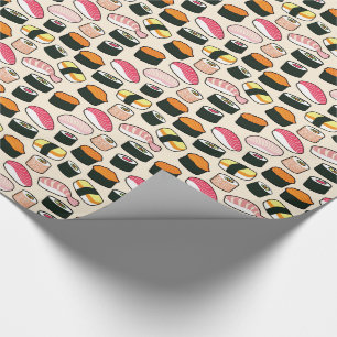 Papier Cadeau Motif d'illustrations d'amusement de sushi