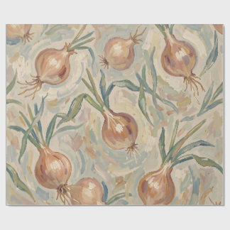 Papier Cadeau Motif d'oignon pictural, Art Impressionniste