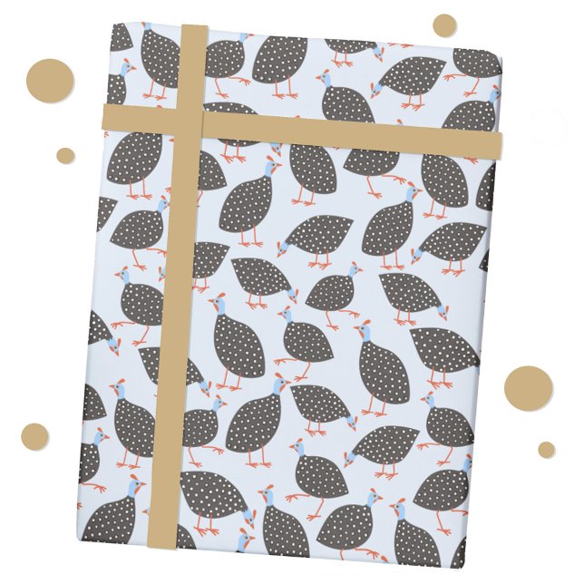 Papier Cadeau Motif d'oiseaux des poules de Guinée (Fun Guinea Fowl farm bird gift wrapping paper roll)