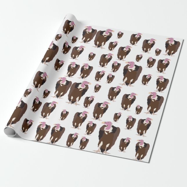 Papier Cadeau Motif d'oiseaux vautours (Déroulé)