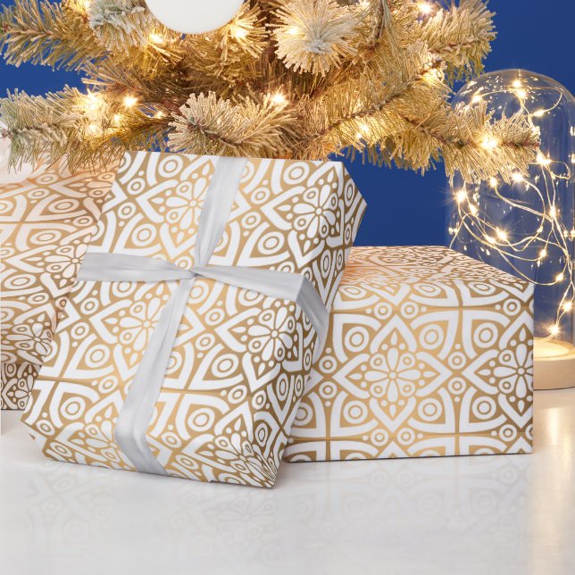 Papier Cadeau motif d'or arabe (Vacances)