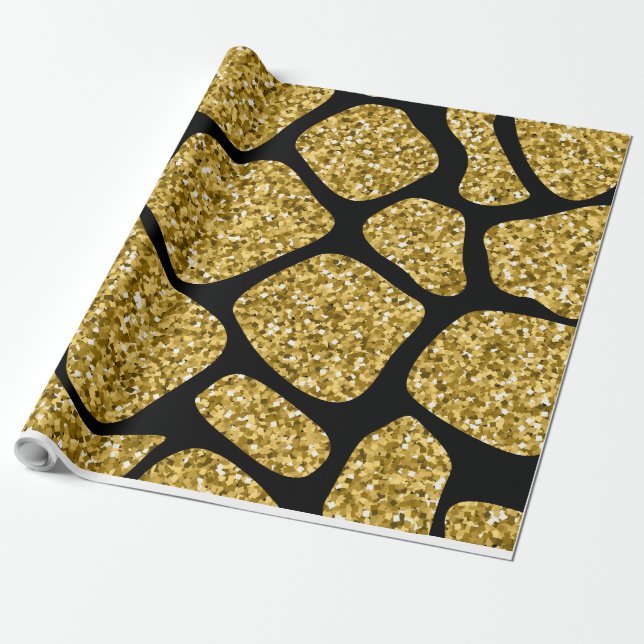 Papier Cadeau Motif d'or de vache en papier à envelopper (Déroulé)