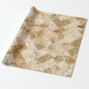 Papier Cadeau Motif doré en mosaïque abstraite