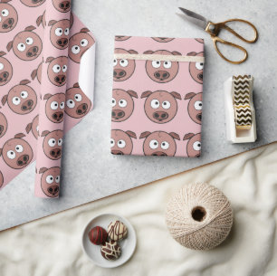 Papier Cadeau Motif drôle de porc