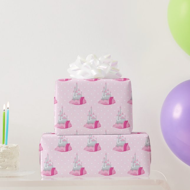 Papier Cadeau Motif du château rose (Cadeaux de fête)