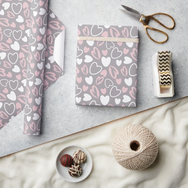 Papier Cadeau Motif du coeur Valentine (Artisanat)