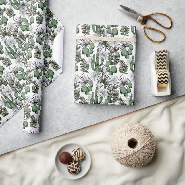 Papier Cadeau Motif du désert de Cactus (Artisanat)