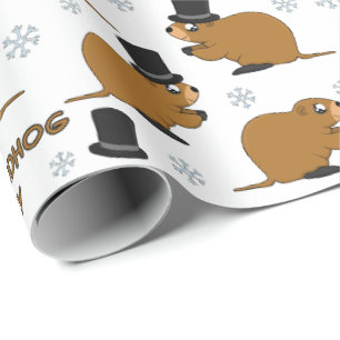 Papier Cadeau Motif du jour de la marmotte