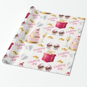 Papier Cadeau Motif du jour de mariage