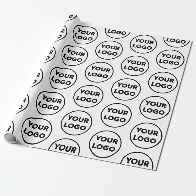 Papier Cadeau Motif du logo de l'entreprise personnalisée (Déroulé)