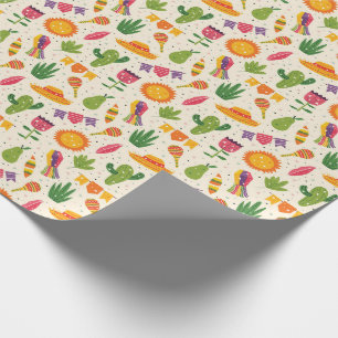 Papier Cadeau Motif du Parti Vert Vert Mexicain