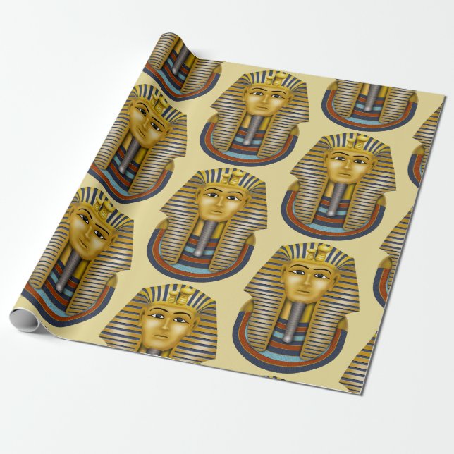 Papier Cadeau Motif du roi Tut Pharaoh (Déroulé)