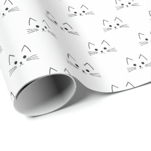 Papier Cadeau motif du visage de chat