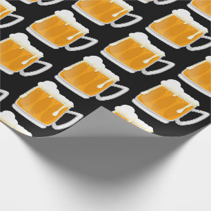 Papier Cadeau Motif écumeux drôle de tasse de bière
