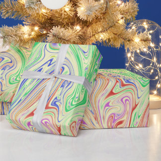 Papier Cadeau Motif Élégant Abstrait Tourbillonnant Coloré