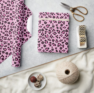 Papier Cadeau Motif élégant léopard rose