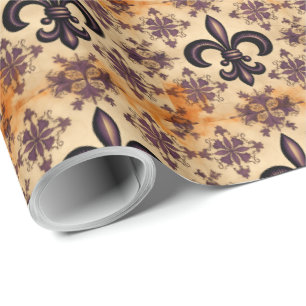 Papier Cadeau Motif élégant noir et orange