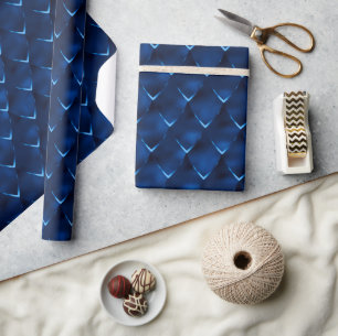 Papier Cadeau Motif élégant Royal Blue Foil Dragon Scales