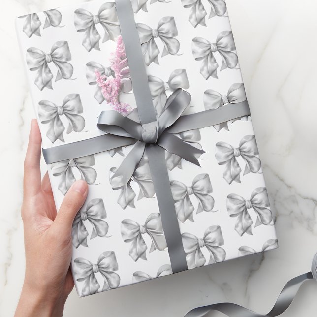 Papier Cadeau Motif élégant simple et tendance à nœud papillon (Trendy Simple Elegant Bow Pattern Wrapping Paper)