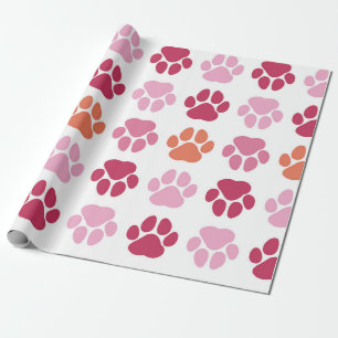 Papier Cadeau Motif Empreinte de patte coloré